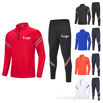 Nieuw kwartier Zip Voetbal Tracksuit voetbaltrainingspak